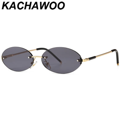 Kachawoo women's oval sunglasses retro male gold men's sun glasses blue metal narrow unisex winter gift items round