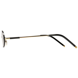 Kachawoo women's oval sunglasses retro male gold men's sun glasses blue metal narrow unisex winter gift items round