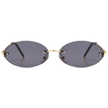 Load image into Gallery viewer, Kachawoo women&#39;s oval sunglasses retro male gold men&#39;s sun glasses blue metal narrow unisex winter gift items round