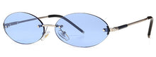 Load image into Gallery viewer, Kachawoo women&#39;s oval sunglasses retro male gold men&#39;s sun glasses blue metal narrow unisex winter gift items round