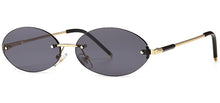 Load image into Gallery viewer, Kachawoo women&#39;s oval sunglasses retro male gold men&#39;s sun glasses blue metal narrow unisex winter gift items round