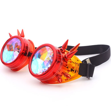 Kaleidoscope Glasses Men Steampunk Goggles Sunglasses Women Gothic Holographic Rave Festival Women Cosplay Party Glasses