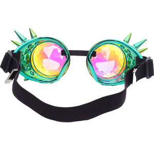 Kaleidoscope Glasses Men Steampunk Goggles Sunglasses Women Gothic Holographic Rave Festival Women Cosplay Party Glasses