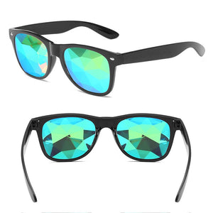 Kaleidoscope Glasses Rave Men Round Festival Sunglasses Women Party Psychedelic Prism Diffracted Lens EDM Sunglasses Female