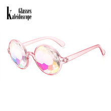 Carica l&#39;immagine nel visualizzatore di Gallery, Caleidoscopio Occhiali Rave Uomini Rotondi Caleidoscopio Occhiali da sole Donna Partito Psichedelico Prisma Lente diffratta EDM Occhiali da sole Femminili 