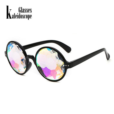 Kaleidoscope Glasses Rave Men Round Kaleidoscope Sunglasses Women Party Psychedelic Prism Diffracted Lens EDM Sunglasses Female