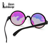 Carica l&#39;immagine nel visualizzatore di Gallery, Caleidoscopio Occhiali Rave Uomini Rotondi Caleidoscopio Occhiali da sole Donna Partito Psichedelico Prisma Lente diffratta EDM Occhiali da sole Femminili 