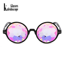Carica l&#39;immagine nel visualizzatore di Gallery, Caleidoscopio Occhiali Rave Uomini Rotondi Caleidoscopio Occhiali da sole Donna Partito Psichedelico Prisma Lente diffratta EDM Occhiali da sole Femminili 