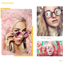 Load image into Gallery viewer, Kaleidoscope Glasses Retro Round Featival Sunglasses Men Women Designer  Holographic Glasses Rave Festival Cosplay Goggles