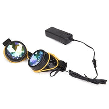 Load image into Gallery viewer, Kaleidoscope Rave Rainbow Crystal Lenses Steampunk Goggles EDM Festival Rave Party Cosplay Punk Vintage Glass Eyewear