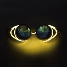 Load image into Gallery viewer, Kaleidoscope Rave Rainbow Crystal Lenses Steampunk Goggles EDM Festival Rave Party Cosplay Punk Vintage Glass Eyewear