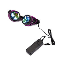 Load image into Gallery viewer, Kaleidoscope Rave Rainbow Crystal Lenses Steampunk Goggles EDM Festival Rave Party Cosplay Punk Vintage Glass Eyewear