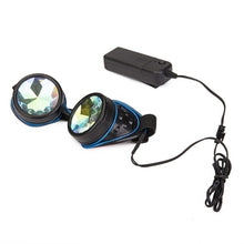 Load image into Gallery viewer, Kaleidoscope Rave Rainbow Crystal Lenses Steampunk Goggles EDM Festival Rave Party Cosplay Punk Vintage Glass Eyewear