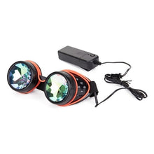 Load image into Gallery viewer, Kaleidoscope Rave Rainbow Crystal Lenses Steampunk Goggles EDM Festival Rave Party Cosplay Punk Vintage Glass Eyewear