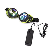 Load image into Gallery viewer, Kaleidoscope Rave Rainbow Crystal Lenses Steampunk Goggles EDM Festival Rave Party Cosplay Punk Vintage Glass Eyewear