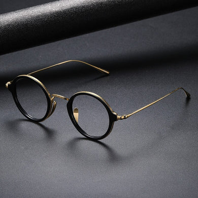 Kame ManNen Small Face Retro Trend Can Be Equipped With 000 Anti-Blue Light Myopia Pure Titanium Spectacle Frame