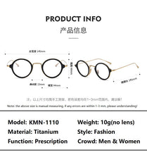 Load image into Gallery viewer, Kame ManNen Small Face Retro Trend Can Be Equipped With 000 Anti-Blue Light Myopia Pure Titanium Spectacle Frame