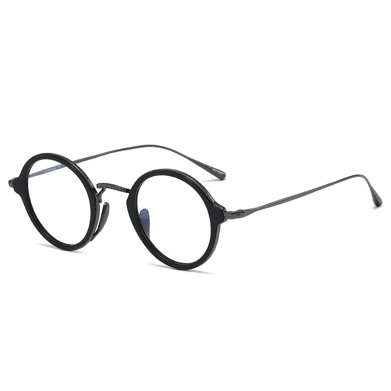 Kame ManNen Small Face Retro Trend Can Be Equipped With 000 Anti-Blue Light Myopia Pure Titanium Spectacle Frame