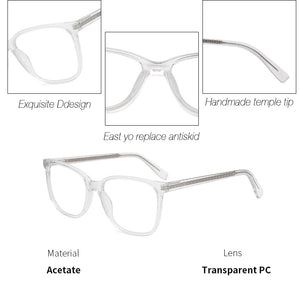 Kansept Women Crystal Eyeglasses Frame  Transparent Myopia Optical Acetate Glasses Frame High Quality Unisex Eyewear