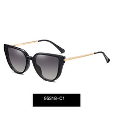 Load image into Gallery viewer, Kanspace 2 In 1 Magnetic Polarized Glasses Women Myopia Optical Cat Eye Eyeglasses Frame Stylish Clip On Sunglasses 95318