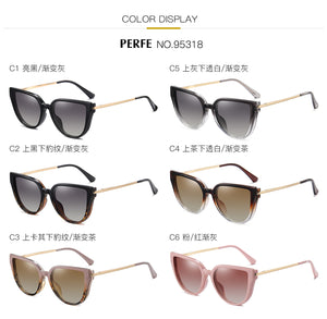 Kanspace 2 In 1 Magnetic Polarized Glasses Women Myopia Optical Cat Eye Eyeglasses Frame Stylish Clip On Sunglasses 95318