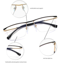 Load image into Gallery viewer, Kanspace Business Square Computer Men Glasses Optical Myopia Anti Blue Light Blocking Eyeglasses Frames  95900
