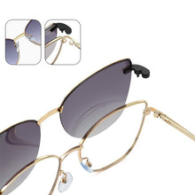Load image into Gallery viewer, Kanspace Cat Eye  Glasses Frame Women 2 In 1 Clip On Sunglasses Vintage Myopia Optical Eyewear Magnetic 95951
