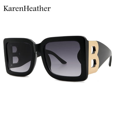 KarenHeather Brand Designer Big Mark  Sunglasses  With B For  Men Women Rock Style Shades UV400 Vintage Glasses