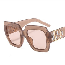 Carica l&#39;immagine nel visualizzatore di Gallery, Occhiali da sole quadrati di marca KarenHeather per donna uomoOcchiali da sole retrò con ombreggiatura oversize UV400 con D 