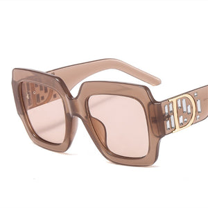 Occhiali da sole quadrati di marca KarenHeather per donna uomoOcchiali da sole retrò con ombreggiatura oversize UV400 con D 