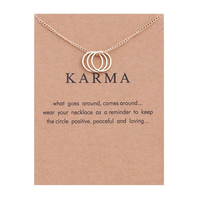 Karma Gold-color Three Circle Necklace