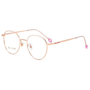 KatKani Men And Women Retro Round Ultra-Light Pure Titanium Eyeglasses Frame Decoration Prescription Optical Glasses Frame K2070