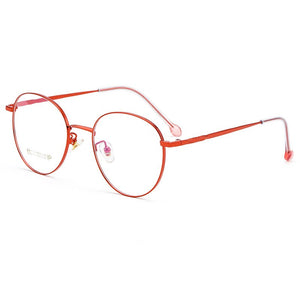 KatKani Men And Women Retro Round Ultra-Light Pure Titanium Eyeglasses Frame Decoration Prescription Optical Glasses Frame K2070