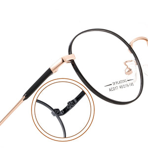 KatKani Men and Women Titanium Alloy Two-tone Eyeglasses Frame Retro Round Myopia Hyperopia/Prescription Spectacle Frame AC017