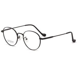 KatKani Men and Women Titanium Alloy Two-tone Eyeglasses Frame Retro Round Myopia Hyperopia/Prescription Spectacle Frame AC017