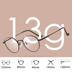 KatKani Men and Women Titanium Alloy Two-tone Eyeglasses Frame Retro Round Myopia Hyperopia/Prescription Spectacle Frame AC017