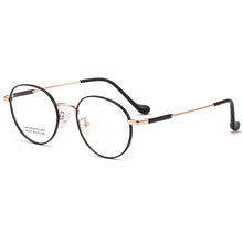 Load image into Gallery viewer, KatKani Men and Women Titanium Alloy Two-tone Eyeglasses Frame Retro Round Myopia Hyperopia/Prescription Spectacle Frame AC017