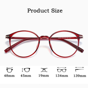 KatKani Men's And Women's Ultra-LightRetro Round Eyeglasses Frame Myopia/Hyperopia/Astigmatism Prescription Glasses D085