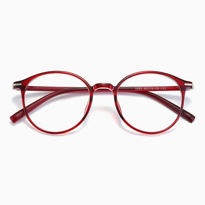KatKani Men's And Women's Ultra-LightRetro Round Eyeglasses Frame Myopia/Hyperopia/Astigmatism Prescription Glasses D085