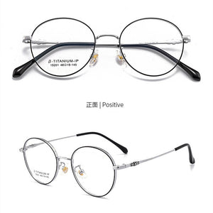 KatKani Men&#39;s and Women&#39;s Ultra-light Pure Titanium Eyeglasses Frame Wide Side Retro High Myopia/Hyperopia Glasses Frame K19201