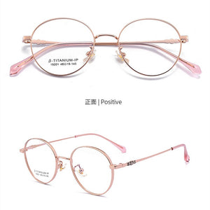 KatKani Men&#39;s and Women&#39;s Ultra-light Pure Titanium Eyeglasses Frame Wide Side Retro High Myopia/Hyperopia Glasses Frame K19201