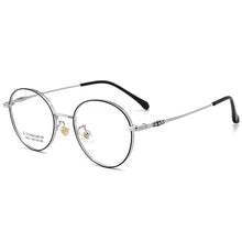 Carica l&#39;immagine nel visualizzatore di Gallery, KatKani Men&#39;s and Women&#39;s Ultra-light Pure Titanium Eyeglasses Frame Wide Side Retro High Myopia/Hyperopia Glasses Frame K19201