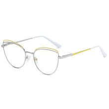 Load image into Gallery viewer, KatKani Anti-Blue Glasses Metal Two-Tone Glasses Female Cat Eye Optical Prescription Spring Legs Glasses Frame WH502