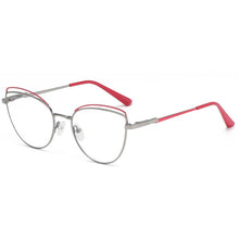 Load image into Gallery viewer, KatKani Anti-Blue Glasses Metal Two-Tone Glasses Female Cat Eye Optical Prescription Spring Legs Glasses Frame WH502