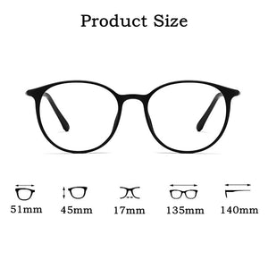KatKani Retro Round Eyeglasses Frame For Men And Women Ultra Light/Comfortable Plastic Steel Myopia Reading Glasses Frame K1935