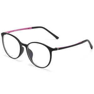 KatKani Retro Round Eyeglasses Frame For Men And Women Ultra Light/Comfortable Plastic Steel Myopia Reading Glasses Frame K1935