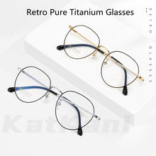 Load image into Gallery viewer, KatKani Retro Round Pure Titanium Eyeglasses Frame Ultra Light Men&#39;s and Women&#39;s Optical Prescription Spectacle Frame K32283