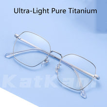 Carica l&#39;immagine nel visualizzatore di Gallery, KatKani Retro Titanium Polygonal Glasses Frame For Men And Women Ultralight Decorative Optical Prescription Glasses Frame K32227
