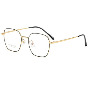 KatKani Retro Titanium Polygonal Glasses Frame For Men And Women Ultralight Decorative Optical Prescription Glasses Frame K32227