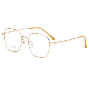KatKani Retro Titanium Polygonal Glasses Frame For Men And Women Ultralight Decorative Optical Prescription Glasses Frame K32227